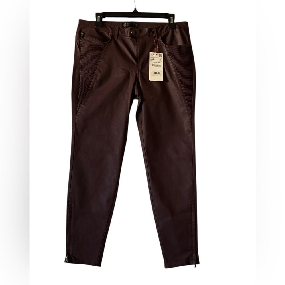 Zara Deep Brown Leather Trousers Woman’s Size 12